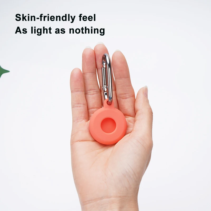 

Solid Color Silicone Case For AirTags Silicone Protective Case For AirTags Anti-loss Set Of Apple Tracker With Carabiner Buckle