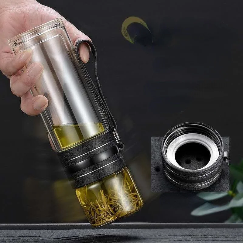 

Tea Maker's Separation Cup Double-layer Glass Makes Tea Cups