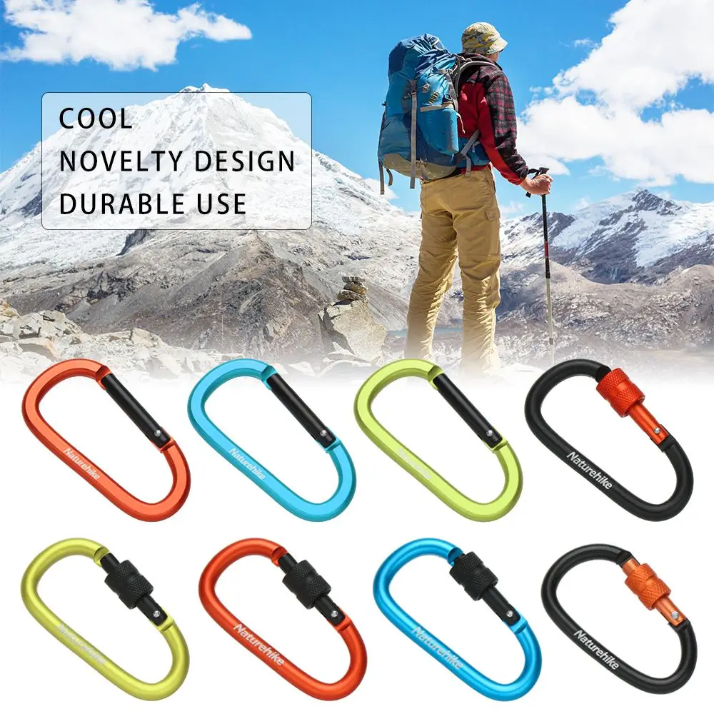 

New 1/2pcs Camping Hiking Hook Mini Aluminum Keychain Holder Outdoor Accessories Backpack D-Shape Bottle Buckle Alloy Carabiner