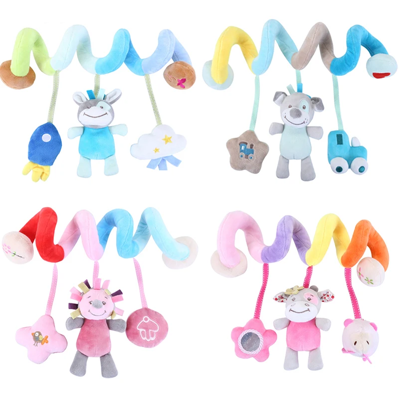 

0 12 Months Baby Soft Crib Bed Rattles Stroller Spiral Hanging Toys For Newborns Car Seat Educational Rattles