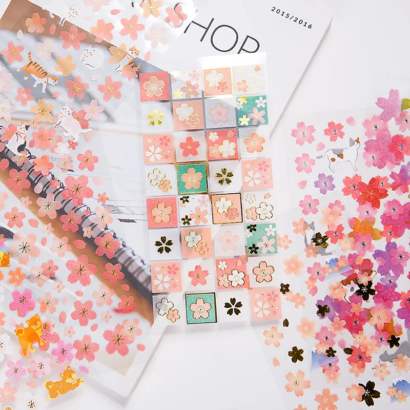

5 pcs New Colorful Flowers Wreath Paper Sticker Package DIY Diary Decoration Sticker Album Scrapbooking Kawaii Stationery