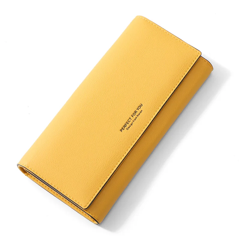 Yellow Модный Цветной Женский Длинный кошелек-клатч, Много отделов, карман для телефона, держатель для карт, кошелек, женский кожаный кошелек Carteras - Цвет: Yellow