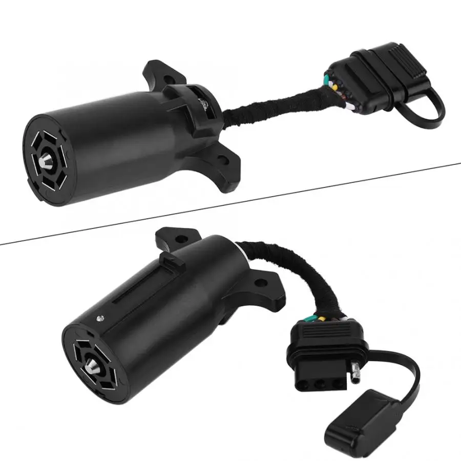 Trailer Socket A 6-24V 7 to 4 Pin Plug Adapter Blade Round Connector Converter for Caravan Towbar car accessories | Автомобили и