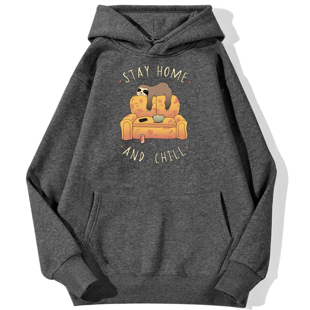 

Sloth Stay Home And Chill Mens Hoodie Sweatshirt Casual Harajuku Hoodies Sweatshirts Warm Pullover Men Autumn Fleece Streetwear