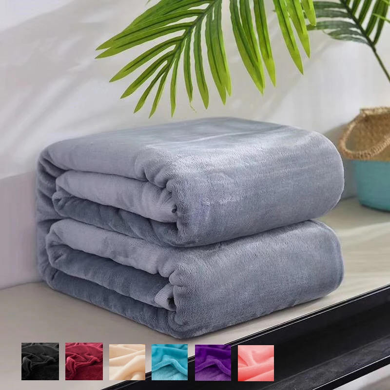 

Topfinel Blanket Winter Solid Color Super Warm Soft Coral Fleece Blanket Throw on Sofa Bed Travel Plaids Bedspreads Sheets