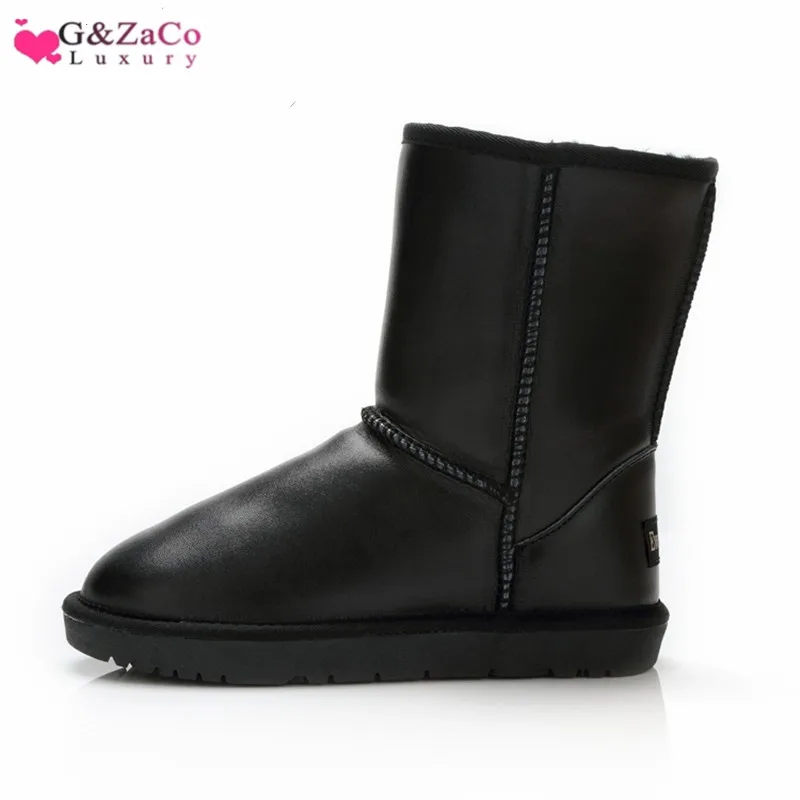 G & Zaco/сапоги из натуральной кожи Женские зимние сапоги коровьей