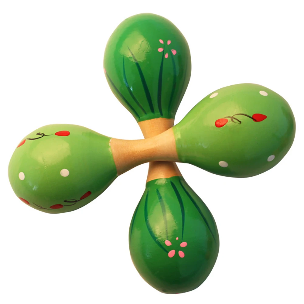 Детский деревянный музыкальный перкуссионный инструмент Maraca с двойной головой