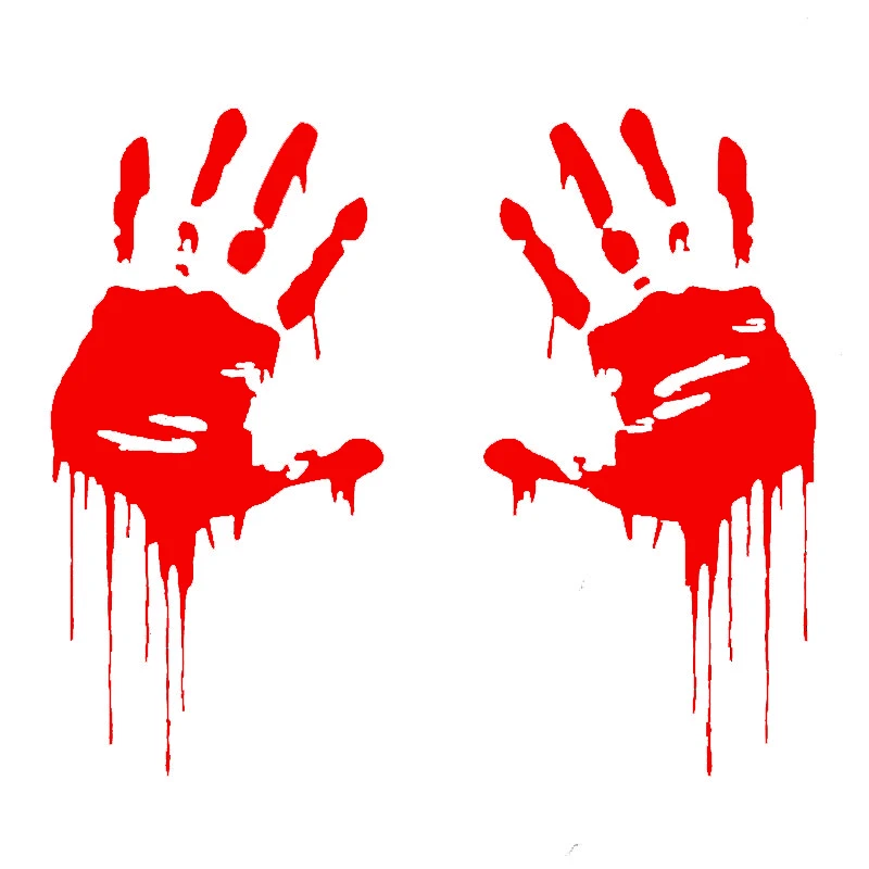 

Zombie Bloody Hands Print Car Sticker Waterproof Sunscreen Anti-UV Fashion Horror 4x4 Door wall moto and window stickers