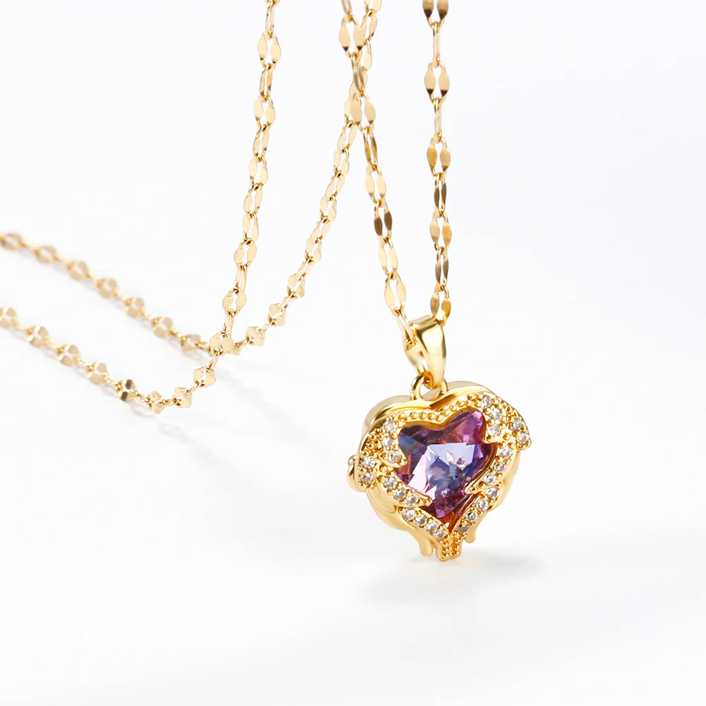 Женская цепочка с подвеской в виде сердца из нержавеющей стали | Украшения и