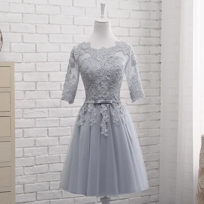 short 513 MNZ-813# Cameo коричневые длинные средние короткие Розовые аппликации весенние кружевные платья подружки невесты свадебные вечерние платья для девочек - Цвет: short 513