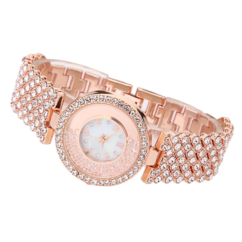 

Nice Ladies Luxury Brand Diamond Ladies Watch Rhinestone Elegant Ladies Watch Golden Clock Watch Ladies Relogio Feminino