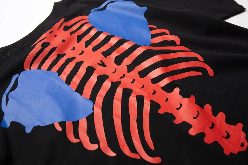 

White Apricot Black KAPITAL T-Shirt Men Women 1:1 Best Quality Skeleton Bone Printing T Shirts Badge Embroidery Tee Tops