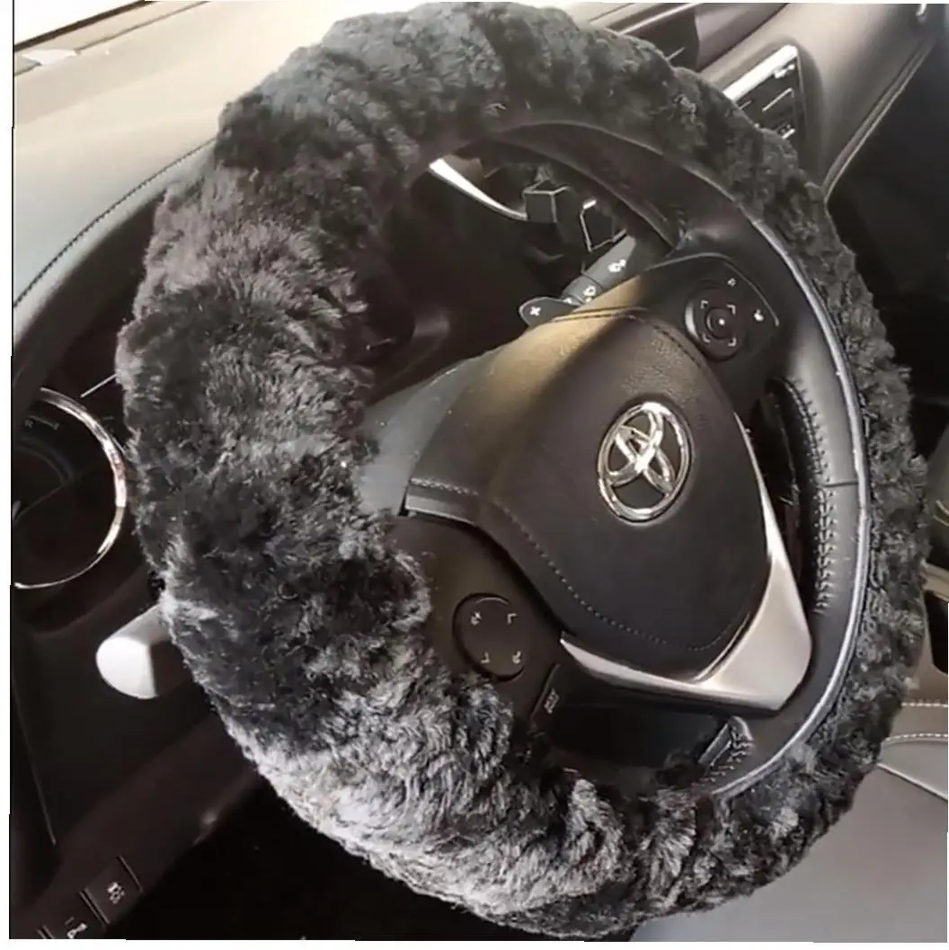 Плюшевый чехол для автомобильного руля протектор колеса зимняя теплая Подлинная