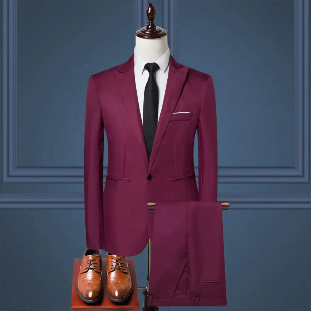 

2021 Fashion Business Leisure Korean Men's Suit Set
