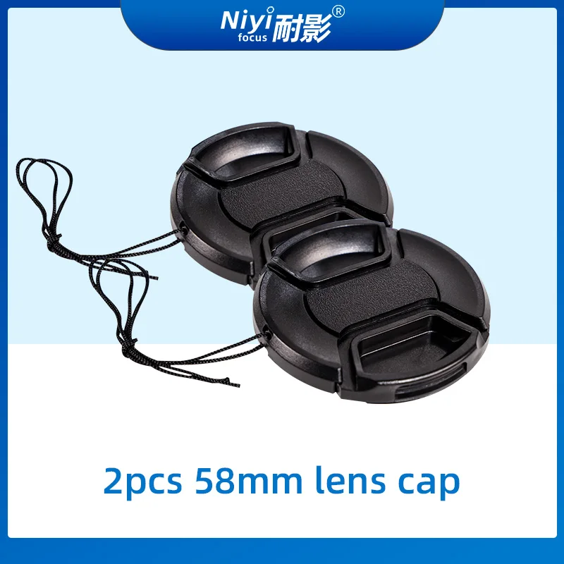 Tapa de lente con cuerda antipérdida, 2 piezas, 58mm, para Fuji Fujifilm XA1 XA2 XA3 XA10 XM1 XE1 XE2S XM2 16-50mm 18-55mm