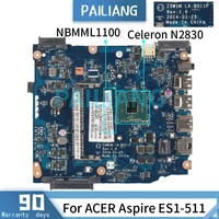 pailiang laptop motherboard for acer aspire es1 511 celeron n2830 mainboard nbmml1100 la b511p sr1w4 tested