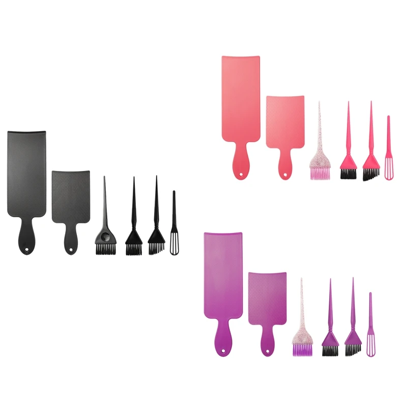 

6Pcs Hair Dying Brushes Set Hair Dying Board Brushes Stirring Tool Set Professional Salon Hairdressing Dying Set