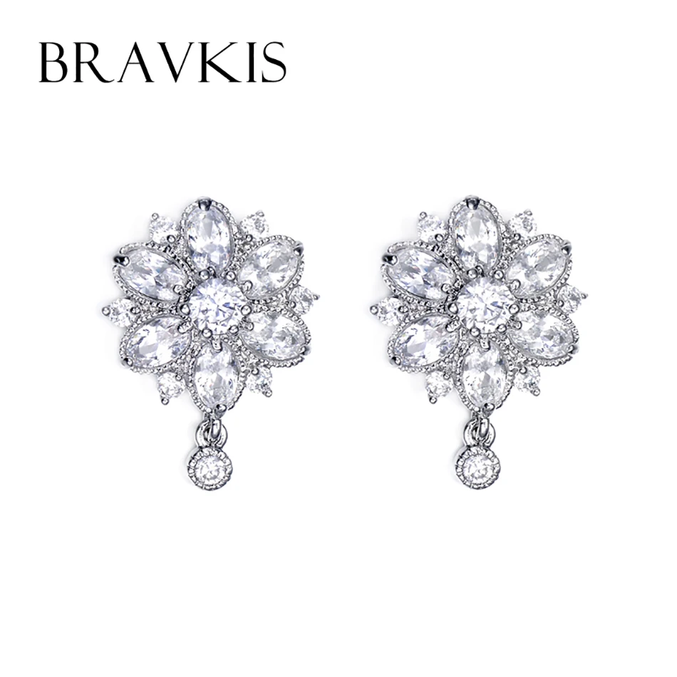 Женские серьги с гвоздиками BRAVEKISS серьги-гвоздики в форме гвоздиков кристаллом