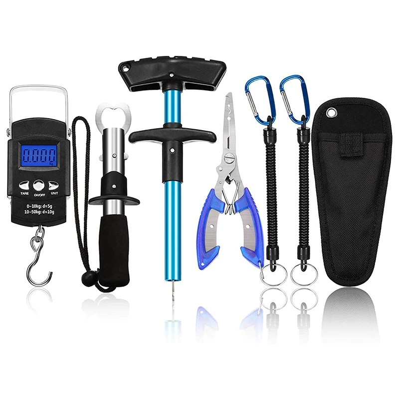 

Fish Hook Remover Tools,Handheld Digital Fish Scale Squeeze-Out Fish Gripper Fishing Combo Kit Fish Tackle Accessories