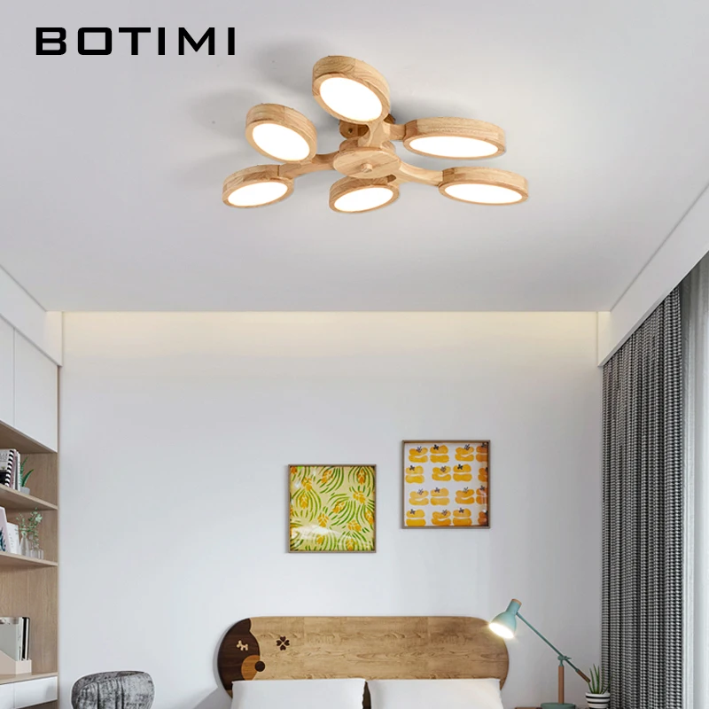 Светодиодный светильник из цельного дерева в форме современные деревянные