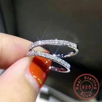 3 colors eternity promise ring 100 925 sterling silver cubic zirconia party wedding band rings for women simple finger jewelry