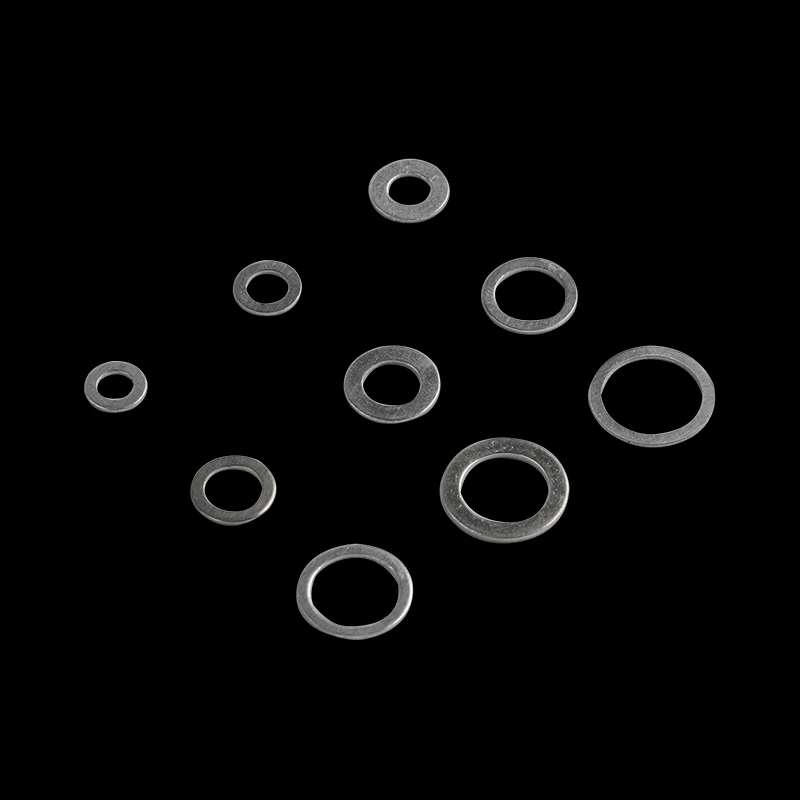 

200Pcs 9 Sizes Aluminum Flat Washer Gasket Set M5/M6/M8/M10/M12/M14 Flat Ring Seal Kit Set with Box