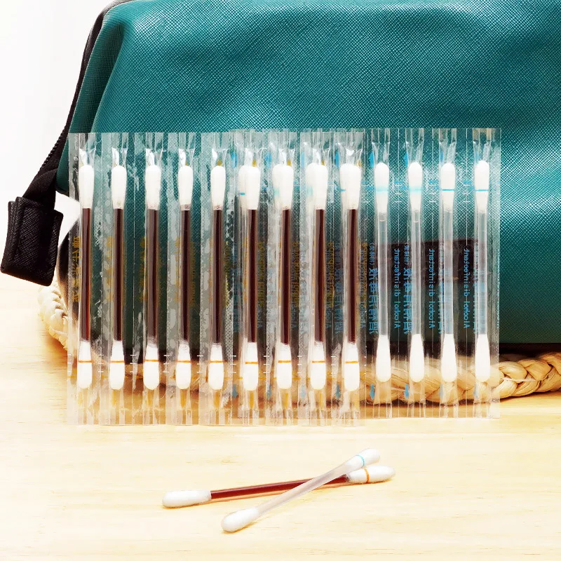 

10/50/100pcs Disposable Emergency Cotton Stick Iodine Swab Home Outdoor First Aid Kit Double Head Medical Cleaning Supplies