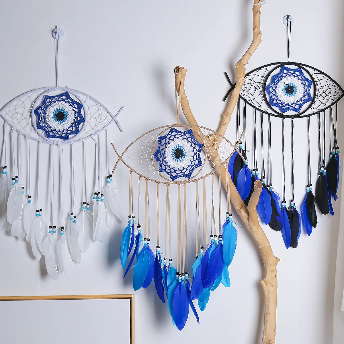 

Evil Eye Dream Catcher Wind Chimes Handmade Wall Hanging Pendant Ornament Crafts Hanging Bedroom Home Decoration atrapasueños