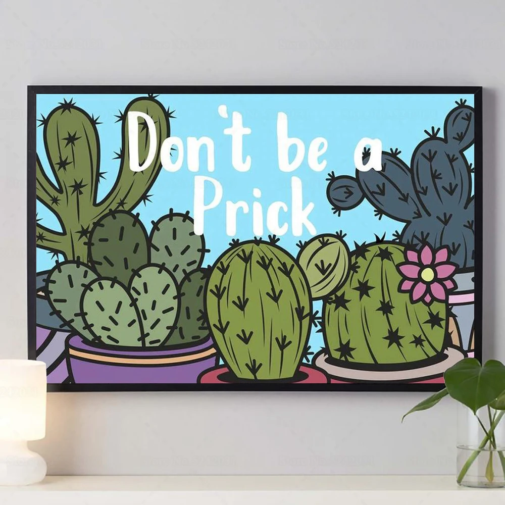 Милый кактус полная дрель квадратная Алмазная картина Забавный не быть колючим 5D