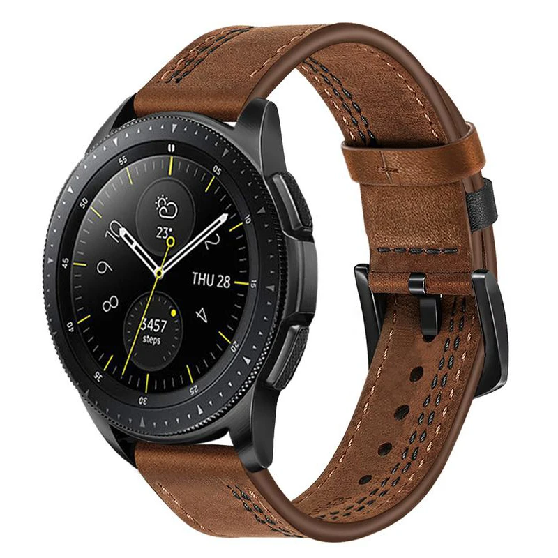 Ремешок для часов Bandream из натуральной кожи для samsung Galaxy Watch 42 мм/Active Active2 40 мм 44 мм быстросъемный стальной ремешок с застежкой