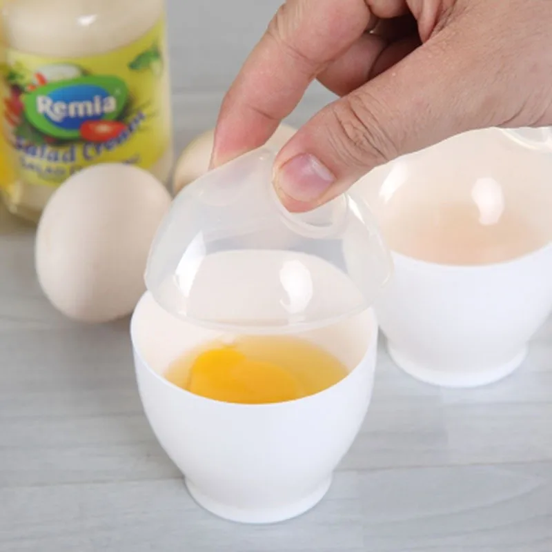 Single Microwave Oven Egg Cooker Plastic Microwave Oven Egg Cooker Egg Cup Home Kitchen Cooking Utensils