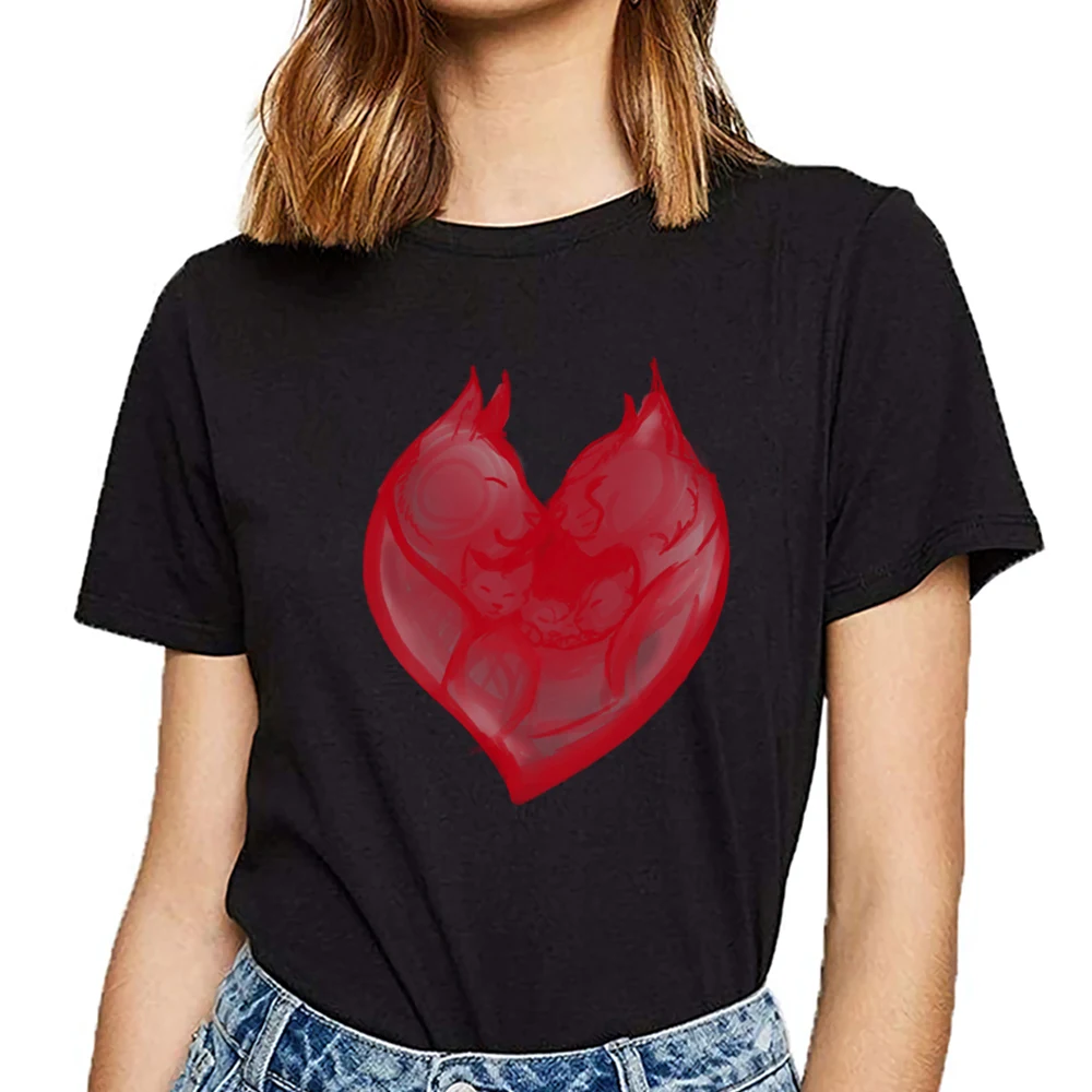 

Tops T Shirt Women valentines day Basic Black Cotton Female Tshirt
