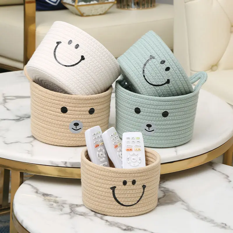 

Storage basket imitated rattan storage basket kitchen desktop sundries snack storage box cute woven basket storage basket