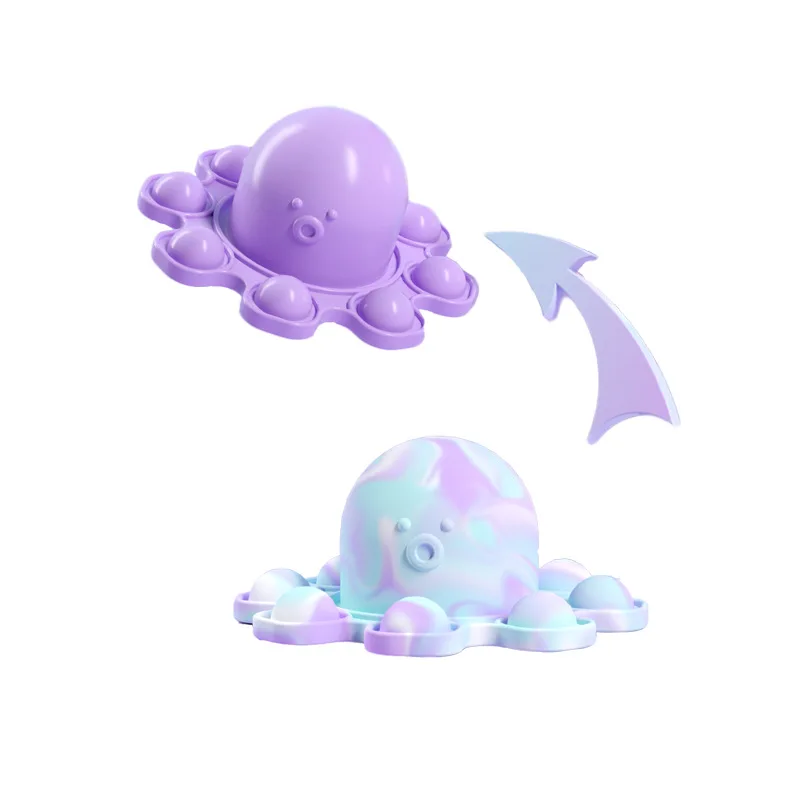 Juguetes volcado pulpo expresi&oacute;n Flip mu&ntilde;eca Arco Iris empujar burbuja juguetes anti estr&eacute;s Navidad juguetes educativos-4