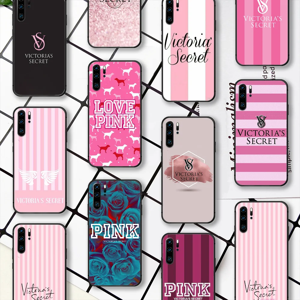 

Fashion Love Pink Victoriaes Phone Case For Huawei P Mate Smart 10 20 30 40 Lite Z 2019 Pro black Cover Silicone Bumper Trend