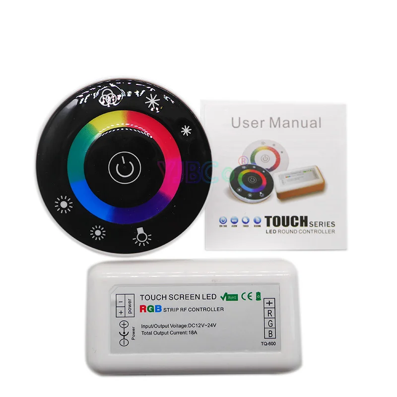 DC12V DC24V светодиодный сенсорный круглый RGB контроллер 18A 7 ключей RF пульт