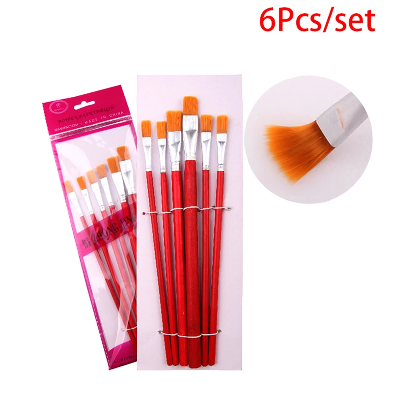 

6pcs/set Long tail nylonhair hook line pen painting brush children DIY art supplies tool Art Stationery watercolor painting pen