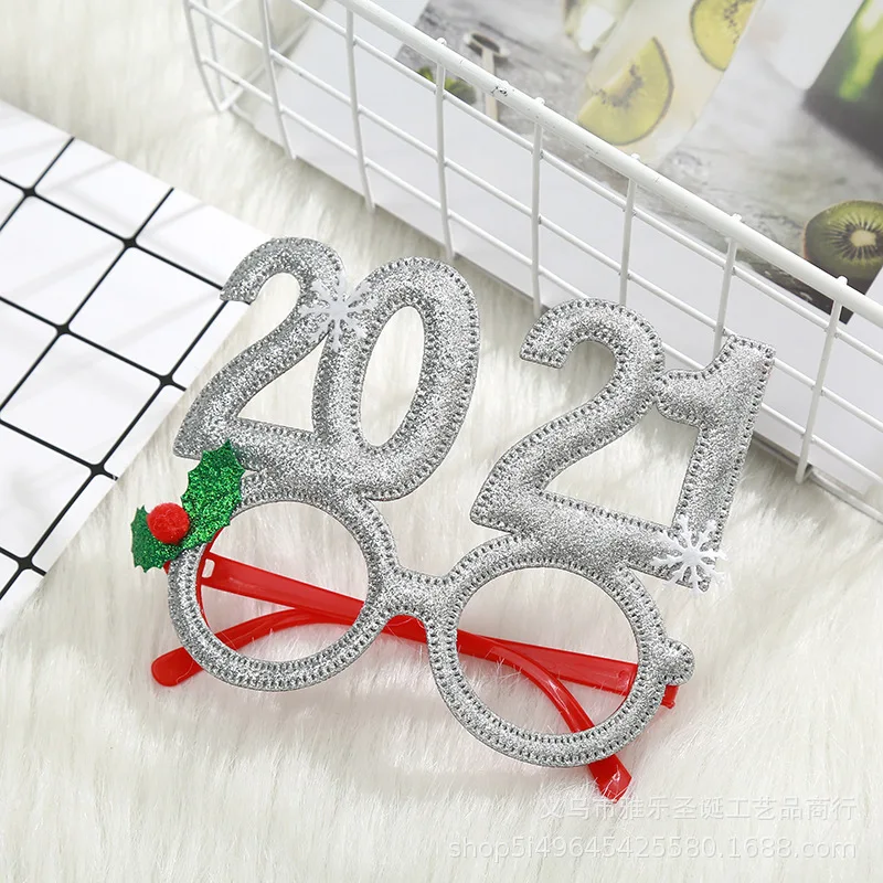 1 шт. блестящие бумажные очки с новым годом 2021 Новогодняя вечевечерние НКА