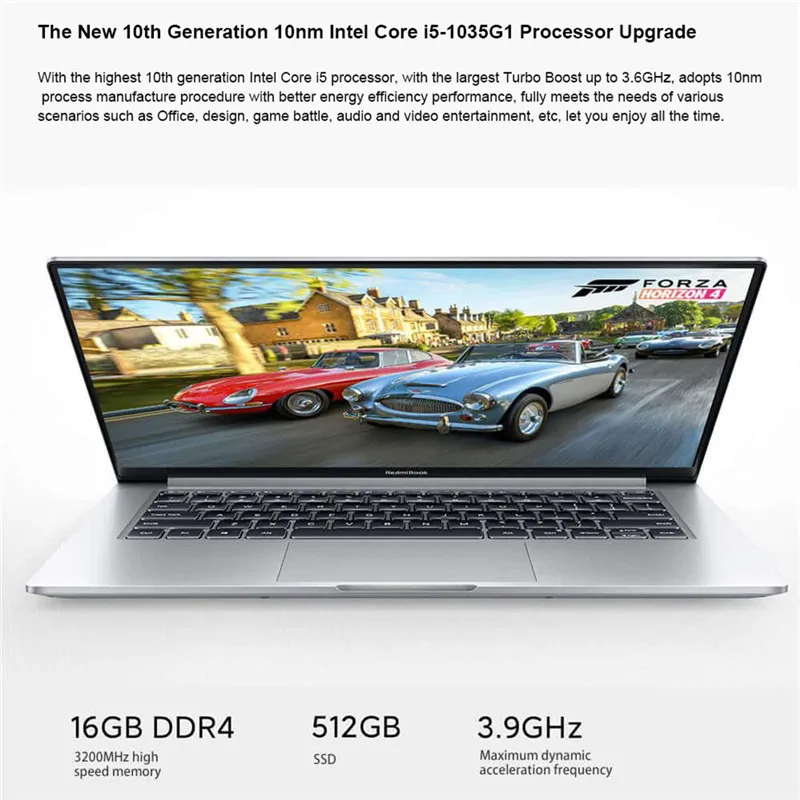Ультратонкий ноутбук Xiaomi RedmiBook 14 Ⅱ дюймов Wi Fi 6 16 ГБ DDR4 512 Гб SSD Intel Core i7/i5 FHD экран