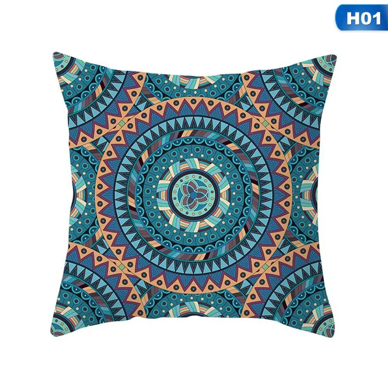 Boho Indian Mandala Watercolor Printing Cushion Car Sofa Pillow Cover Home | Дом и сад