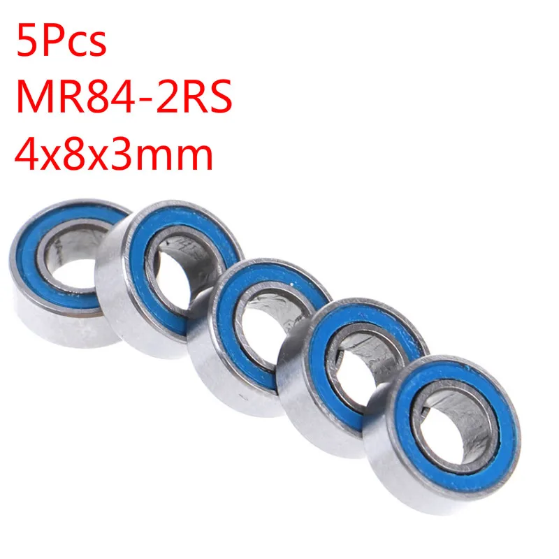 

5Pcs Blue 4*8*3mm MR84RS MR84-2RS 4x8x3mm Rubber Sealed Ball Bearings