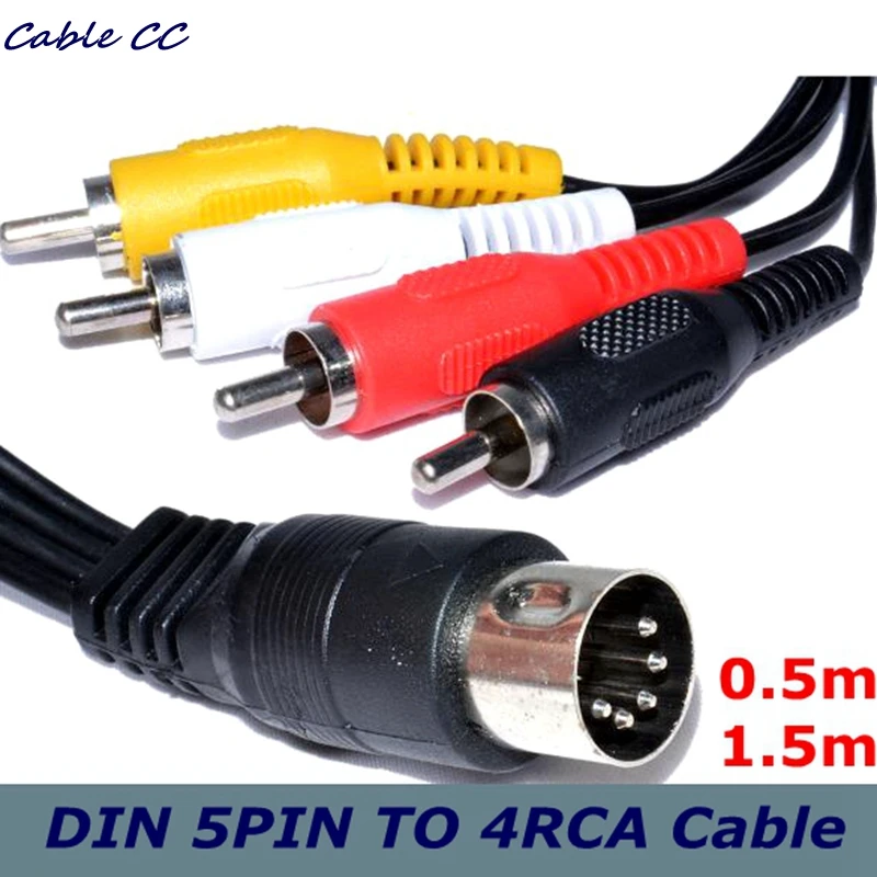 

Винтажный аудиоусилитель 0,5 м, 1,5 м, Кабель-адаптер для аудиосистемы с разъемом 5pin на 4RCA, Лучшая цена