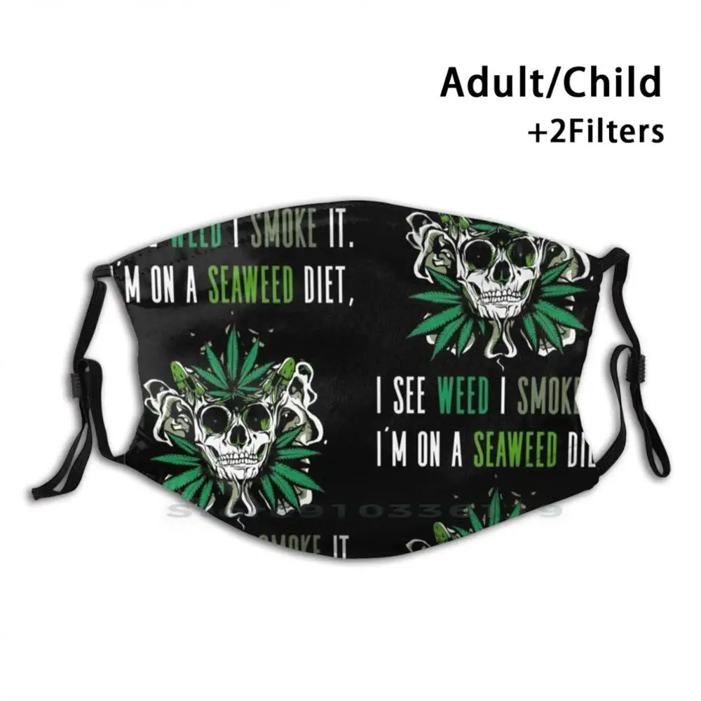 

Stoner Pothead 420 Print Reusable Pm2.5 Filter DIY Mouth Mask Kids Weed Hemp Ganja Grass Hashish Pothead 420 Stoner Leaf