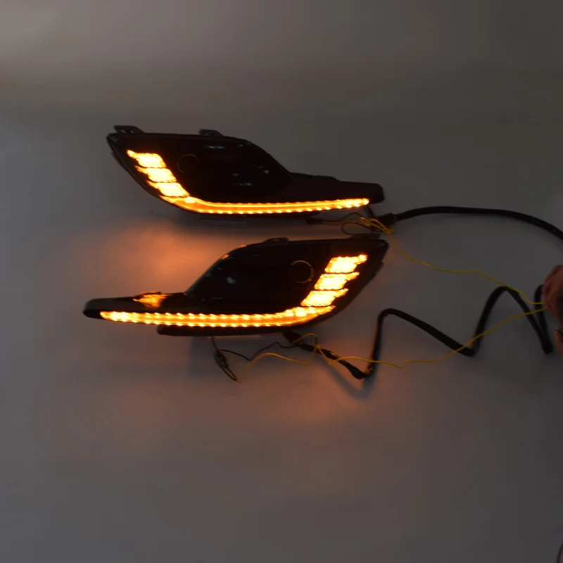 

Светодиодные дневные ходовые огни yuзанен для Mazda 6 2016 2017 DRL, Противотуманные фары дневного света с желтым указателем поворота