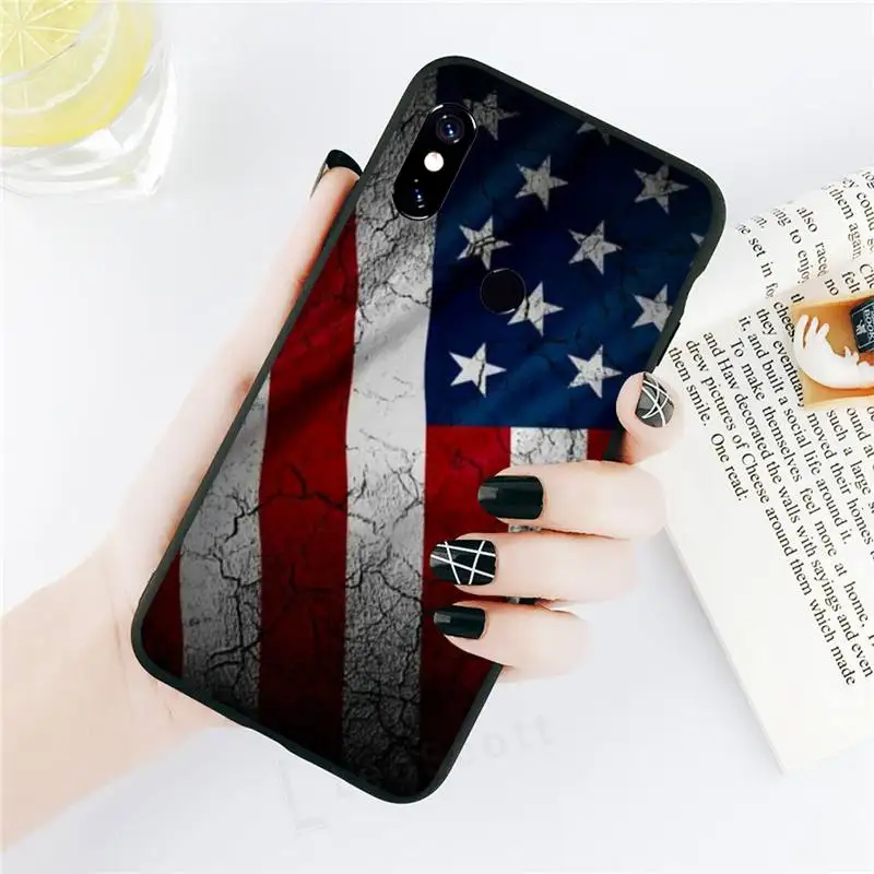 

American USA Flag Phone Case black For Xiaomi Redmi mi note 7 8t 9 9t 9s 8 10 10t 11 pro lite K20 max 3