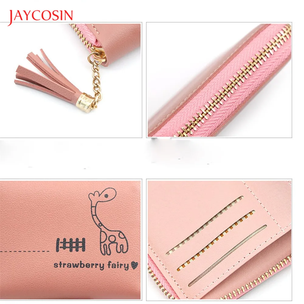 Jaycosin новые женские маленькие кошельки с милым принтом жирафа кожаный кошелек для