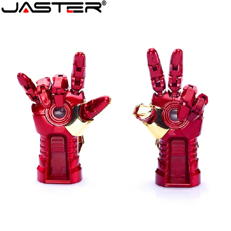 JASTER Cool Iron мужской ручной накопитель с красным светодиодный USB флеш-накопитель Симпсоны 4 ГБ 8 ГБ 16 ГБ 32 ГБ 64 Гб Флешка USB 2,0 Memoria Cle USB