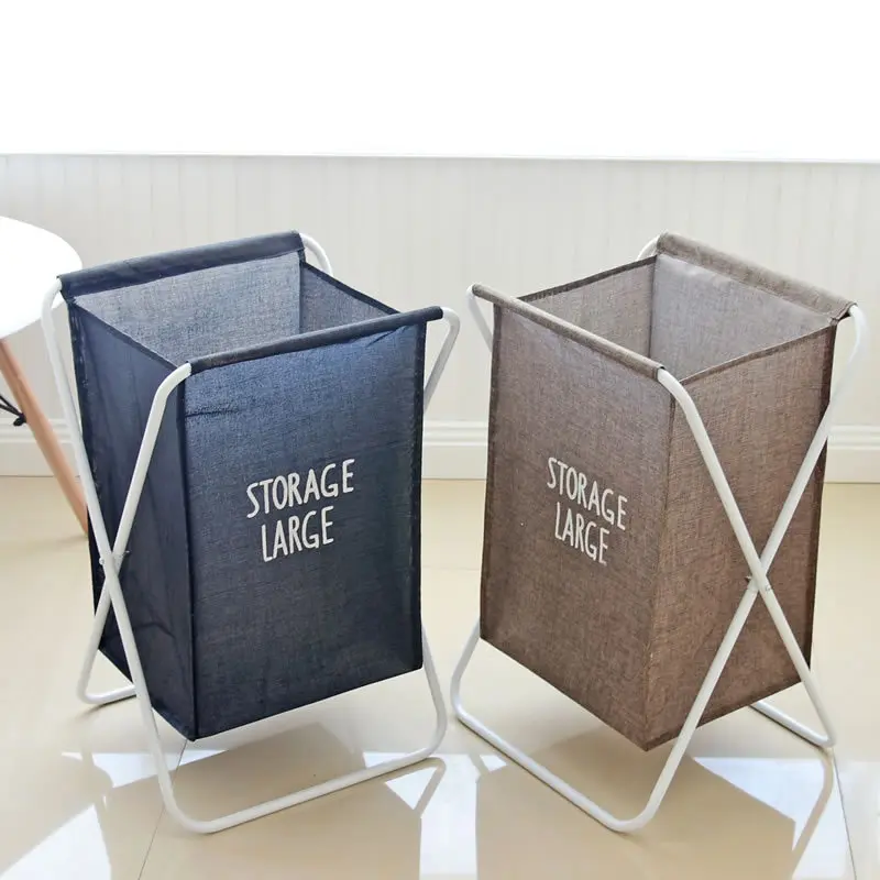 

Multifunctional detachable iron frame hamper bathroom storage rack toy waterproof storage basket WF5161417