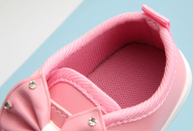 Стельки 11 5-14 см новинка с бусинами мягкой подошвой обувь бантом из ПУ для