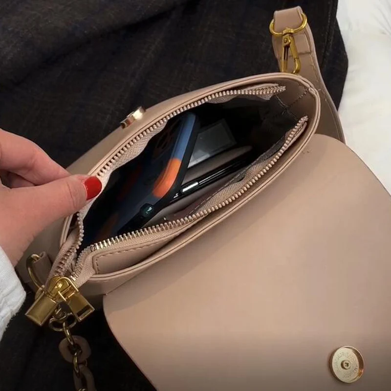 

PU Handbags Female Simple Solid Color Summer Phone Bag Chain Lady Shoulder Underarm Bag 2021 Korean Fashion Women Cross Body Bag